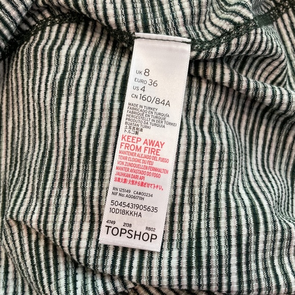 Topshop Green Striped Skater Stretch Dress - Picture 11 of 16
